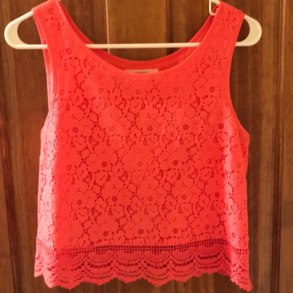 Forever 21 lace coral top